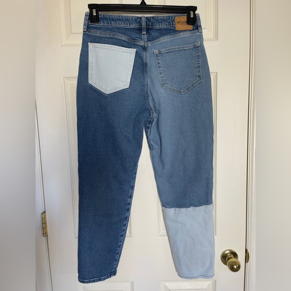 Hollister Ultra‎ High-Rise Mom Jeans Patchwork Two-Tone Denim Size 7 / W28 L27 - Picture 7 of 16